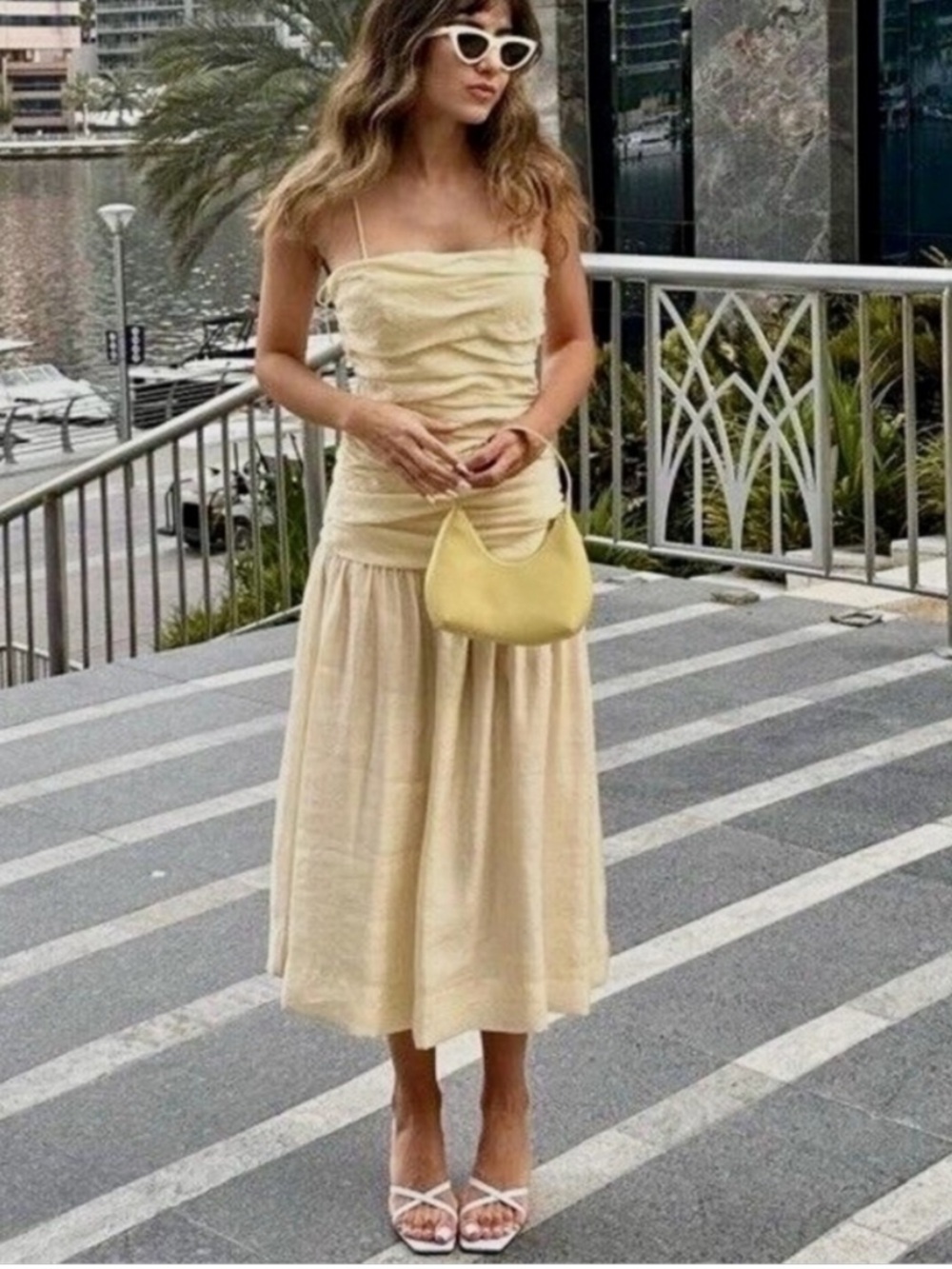 Zara Midi Dress with Spaghetti Straps